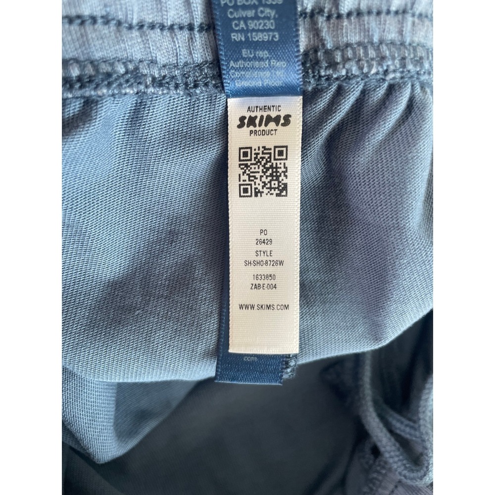 SKIMS Cotton Jersey Shorts Womens Large Blue Relaxed Elastic Waist Pockets - Picture 7 of 10